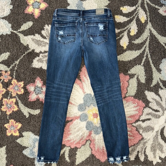 BKE Payton Women's Distressed Straight Jeans - Medium Blue 30x29.5 - Picture 3 of 9